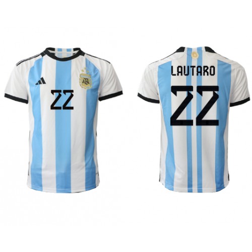 Moški Nogometni dresi Argentina Lautaro Martinez #22 Domači SP 2022 Kratek Rokav